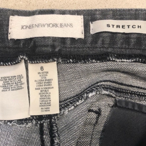 JONES NEW YORK HIGH WAISTED STRETCH DENIM JEANS BLACK SIZE 6 - Picture 6 of 10